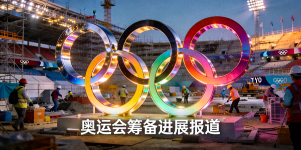 奥运会筹备进展报道配图 - 璀璨的奥运五环标志